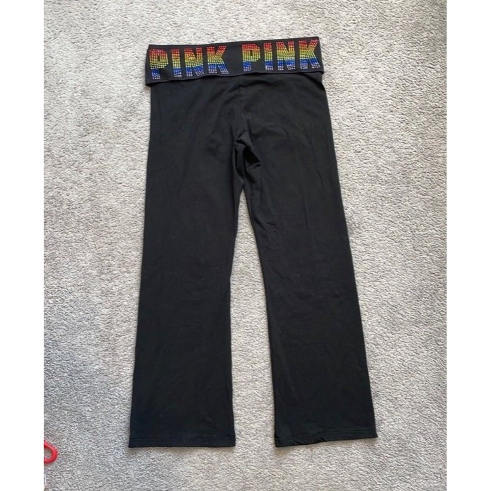 HTF VS PINK Rainbow Bling Pride Yoga Pants